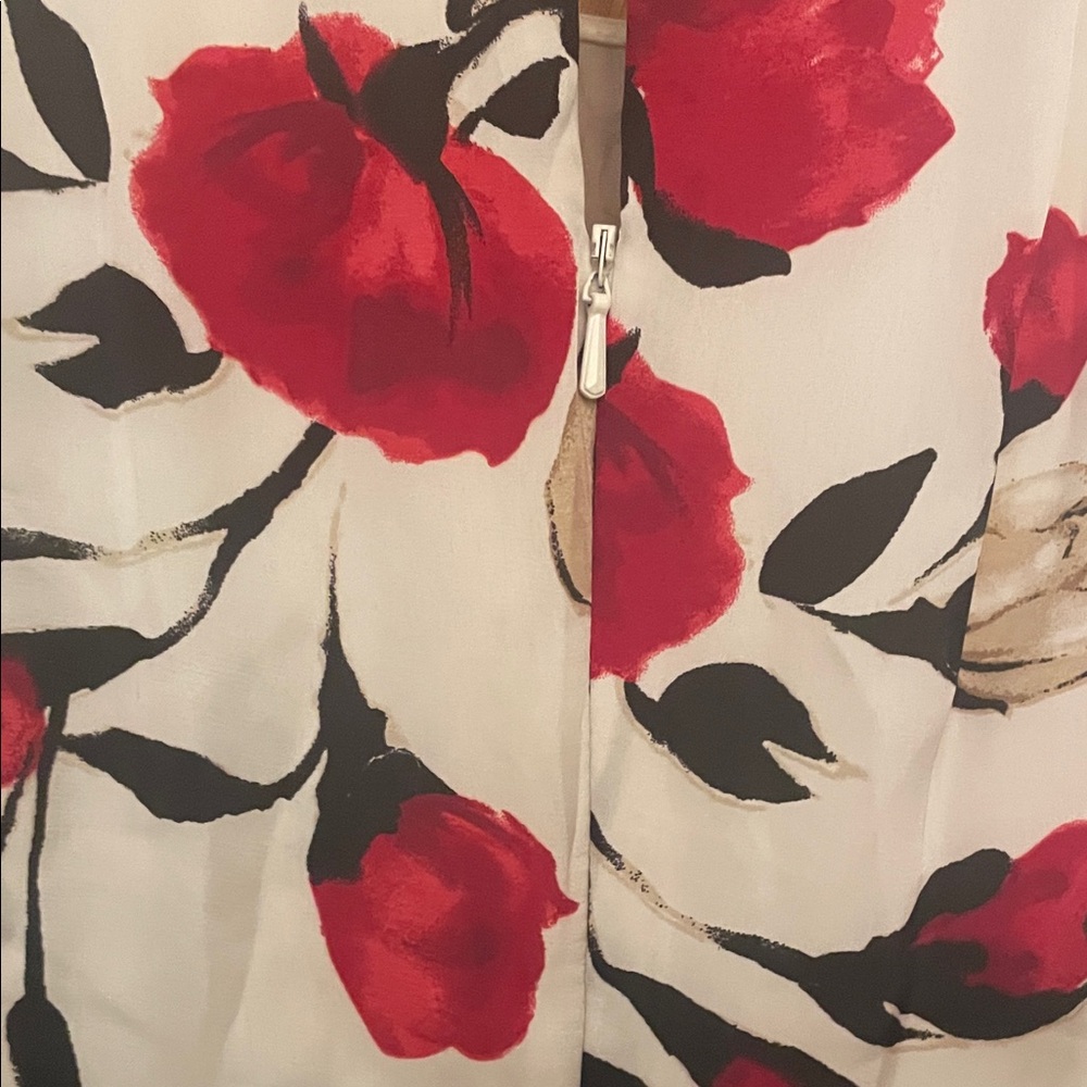 White House Black Market Red Floral Midi Dress - Picture 5 of 10